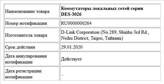 Коммутаторы локальных сетей серии DES-3026