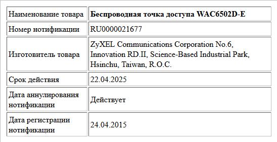 Беспроводная точка доступа WAC6502D-E