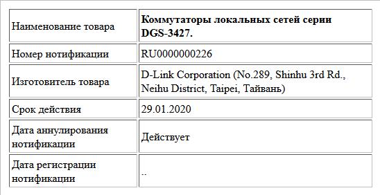 Коммутаторы локальных сетей серии DGS-3427.